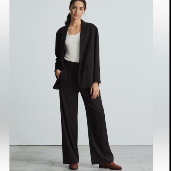 NEW The Way-High Drape Pant Black High Rise Slouchy Wide Leg Slacks Size 00 S - Picture 3 of 12